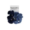 Haarelastiek krul color_4 Haarelastieken Basic - Gedraaid - Blauw – Set van 2