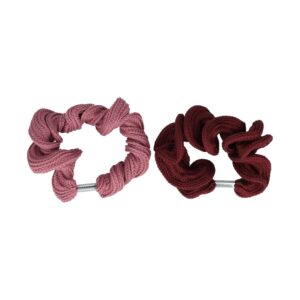 Haarelastiek krul color_7 Haarelastieken Basic - Gedraaid - Rood Roze – Set van 2