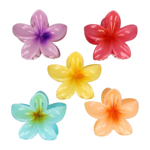Haarspeld Haarklemmen 8cm – XL Lelie Bloemvorm – Blauw Geel Roze Paars Oranje – Set van 5