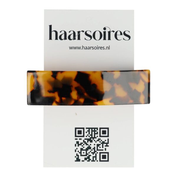 Patentspeld marmer 7cm x 2cm_1 Haarspeld Patentspeld 7cm - Recht – Marmer Patroon – Bruin