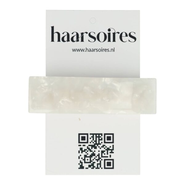 Haarspeld Patentspeld 7cm - Recht – Marmer Patroon – Wit