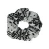Haarelastiek Scrunchie – Print – Zachte Stof – Grijs Zwart