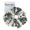 Haarelastiek Scrunchie – Print – Zachte Stof – Zwart Wit