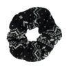 Haarelastiek Scrunchie – Print – Zachte Stof – Zwart Grijs