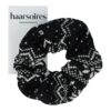Haarelastiek Scrunchie – Print – Zachte Stof – Zwart Grijs