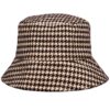 Bucket Hat Hoedje – Ruit Patroon – One Size – Beige Bruin