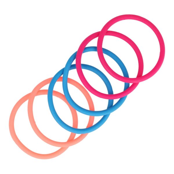 Haarelastieken Basic - Siliconen Anti-slip - Blauw Roze - Set van 6