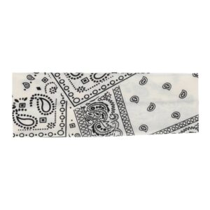 Haarband Stof 7cm - Paisley Patroon - Wit