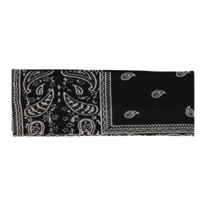 Haarband Stof 7cm - Paisley Patroon - Zwart