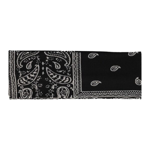 Haarband Stof 7cm - Paisley Patroon - Zwart