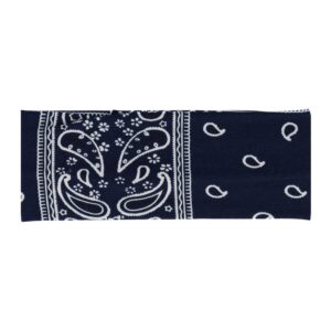 Haarband Stof 7cm - Paisley Patroon - Donkerblauw