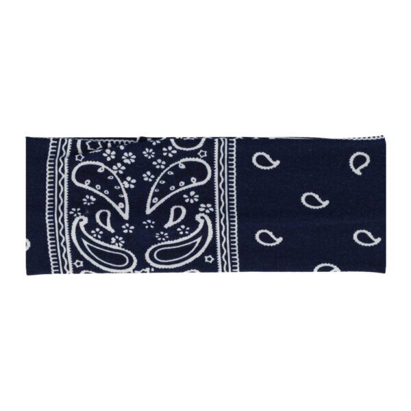 Haarband Stof 7cm - Paisley Patroon - Donkerblauw