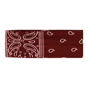 Haarband Stof 7cm - Paisley Patroon - Donkerrood