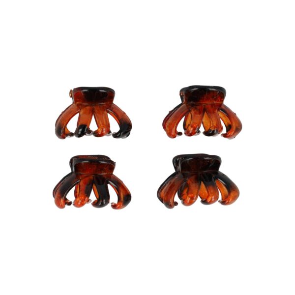 klemmen octopus zwart bruin_3 Haarspeld Haarklemmen 2,5cm – Spinmodel – Bruin – Set van 4
