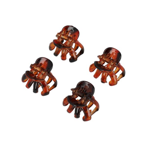 klemmen octopus zwart bruin_5 Haarspeld Haarklemmen 2,5cm – Spinmodel – Bruin – Set van 4