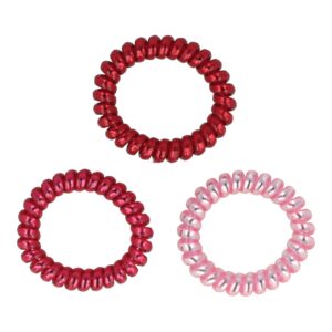 Haarelastieken Invisibobble - Metallic - Telefoondraad - Rood Roze – Set van 3