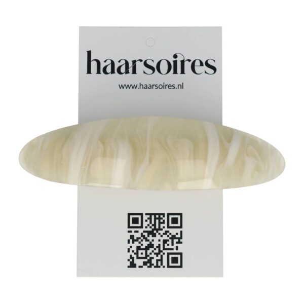 Haarspeld Patentspeld 9cm - Ovaal – Marmer Patroon – Creme