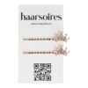 Haarspeld Schuifspeldjes 5cm - Kroontje - Strass Steentjes - Koper - Set van 2