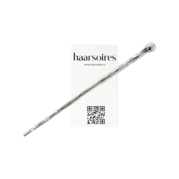 Styling Tool Haarpin 17cm - Druppel – Knot – Metaal – Zilver