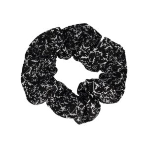 Haarelastiek Scrunchie – Bloemen Bloesem Patroon – Zwart