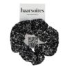 Haarelastiek Scrunchie – Bloemen Bloesem Patroon – Zwart