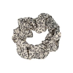 Haarelastiek Scrunchie – Bloemen Bloesem Patroon – Creme