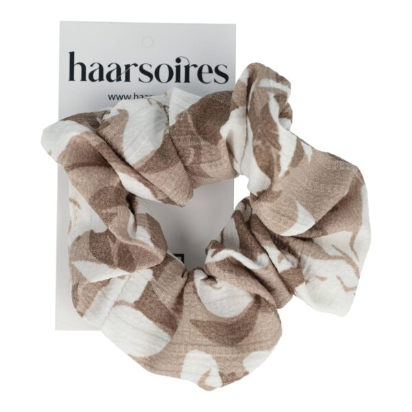 Haarelastiek Scrunchie – Gevlekt Patroon – Zwart Wit Grijs (kopie)