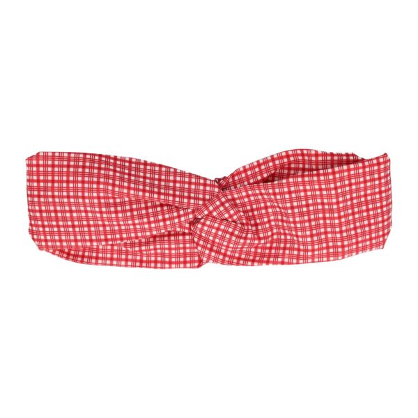 Haarband Twist 5cm – Ruit Print – Gladde Stof – Rood