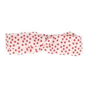 Haarband Twist 5cm – Bloemen Print – Gladde Stof – Rood Wit