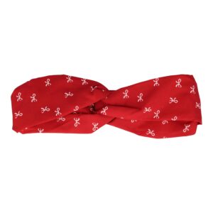 Haarband Twist 5cm – Strikjes Print – Gladde Stof – Rood