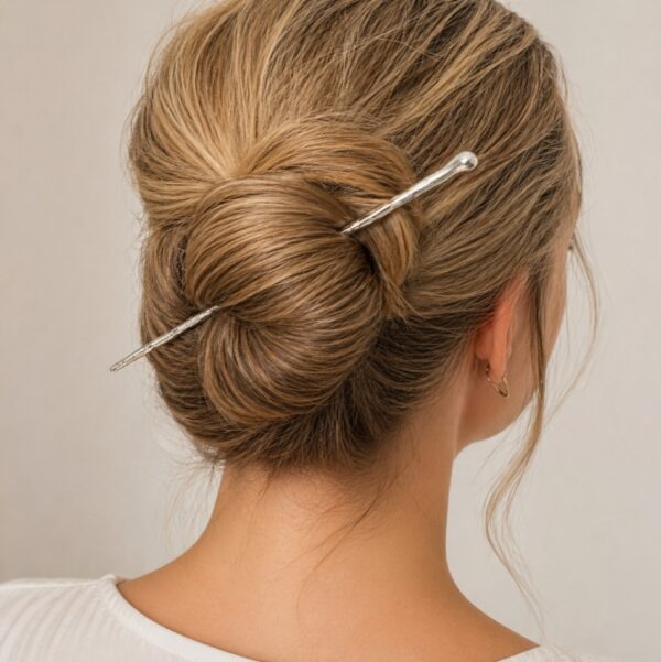 Styling Tool Haarpin 17cm - Druppel – Knot – Metaal – Zilver