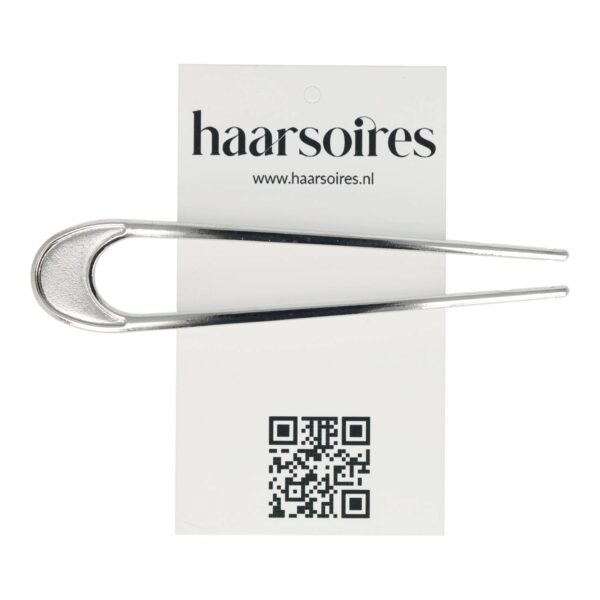 Styling Tool - Haarvork 10cm - Ovaal – Knot Haarpin – Metaal – Zilver