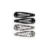 Haarspeld Klikklak 5cm - Dierenprint - Epoxy - Zwart Zilver - Set van 4