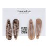 Haarspeld Klikklak 5cm - Dierenprint - Epoxy - Bruin - Set van 4