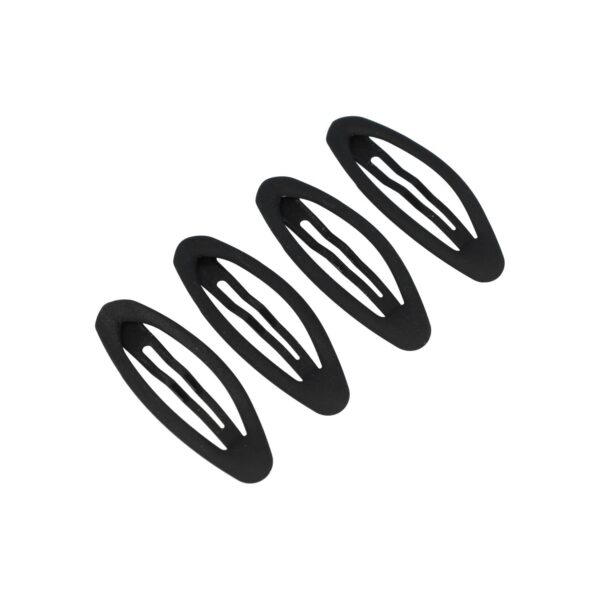 Haarspeld Klikklak 6cm - Ovaal - Matte Kleur - Zwart - Set van 4