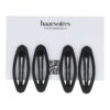 Haarspeld Klikklak 6cm - Ovaal - Matte Kleur - Zwart - Set van 4