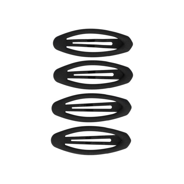 Haarspeld Klikklak 6cm - Ovaal - Matte Kleur - Zwart - Set van 4