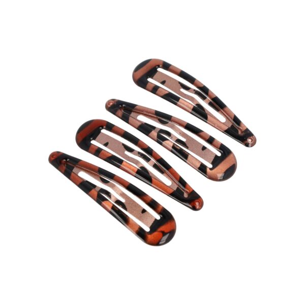 Haarspeld Klikklak 6cm - Basic - Epoxy Gevlekt - Bruin Zwart - Set van 4