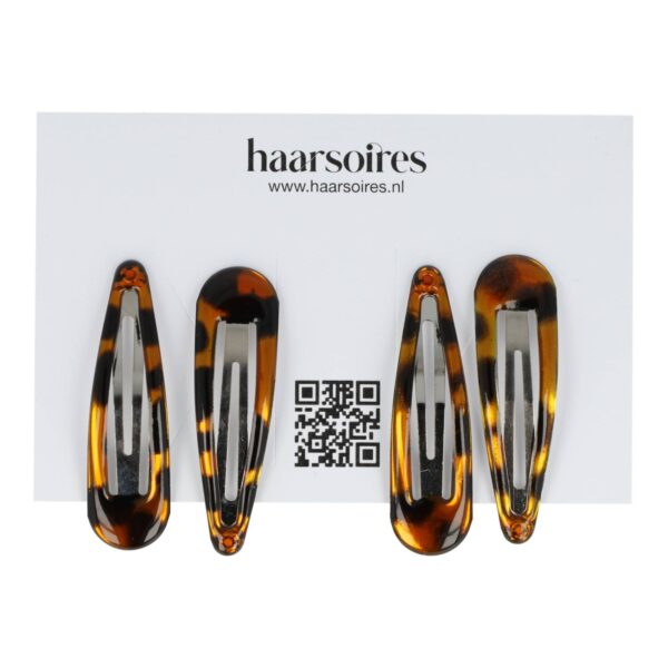 Haarspeld Klikklak 5cm - Basic - Epoxy - Bruin - Set van 4