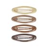 Haarspeld Klikklak 6cm - Ovaal - Epoxy - Bruin - Set van 4