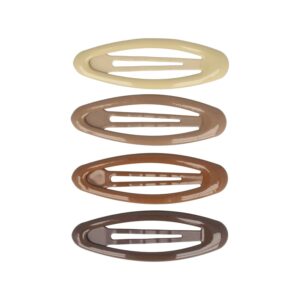 Haarspeld Klikklak 6cm - Ovaal - Epoxy - Bruin - Set van 4