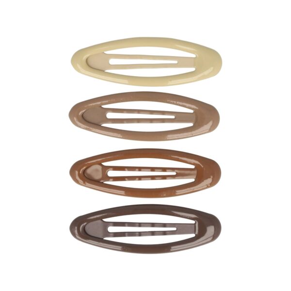 Haarspeld Klikklak 6cm - Ovaal - Epoxy - Bruin - Set van 4