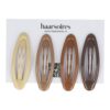Haarspeld Klikklak 6cm - Ovaal - Epoxy - Bruin - Set van 4