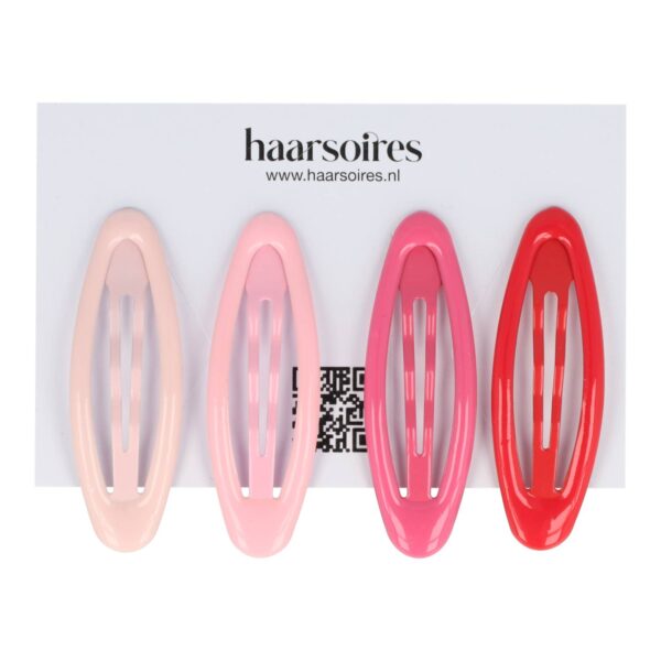 Haarspeld Klikklak 6cm - Ovaal - Epoxy - Roze - Set van 4