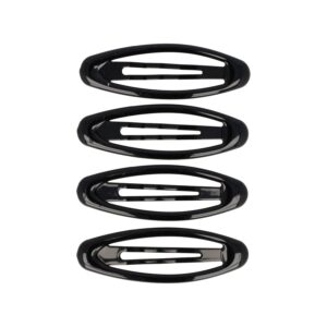 Haarspeld Klikklak 6cm - Ovaal - Epoxy - Zwart - Set van 4