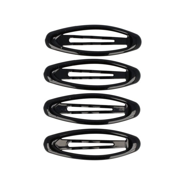 Haarspeld Klikklak 6cm - Ovaal - Epoxy - Zwart - Set van 4
