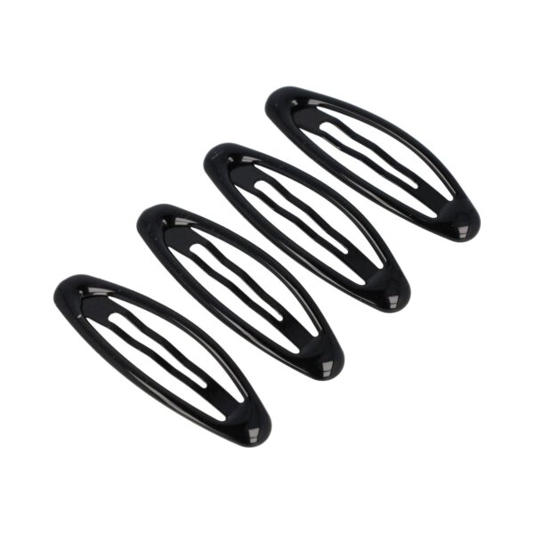 Haarspeld Klikklak 6cm - Ovaal - Epoxy - Zwart - Set van 4