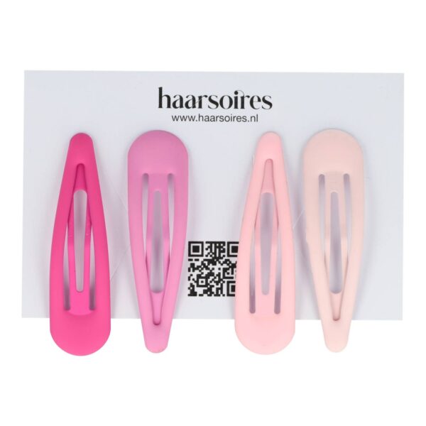Haarspeld Klikklak 6cm - Epoxy - Matte Kleur Roze - Set van 4