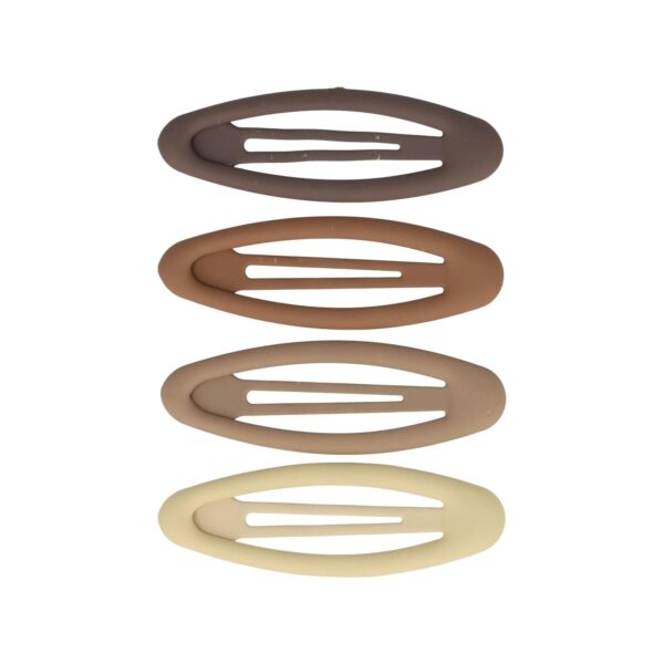 Haarspeld Klikklak 6cm - Ovaal - Matte Kleur - Bruin - Set van 4
