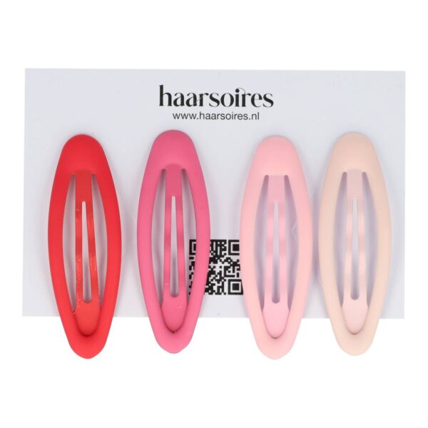 Haarspeld Klikklak 6cm - Ovaal - Matte Kleur - Roze - Set van 4